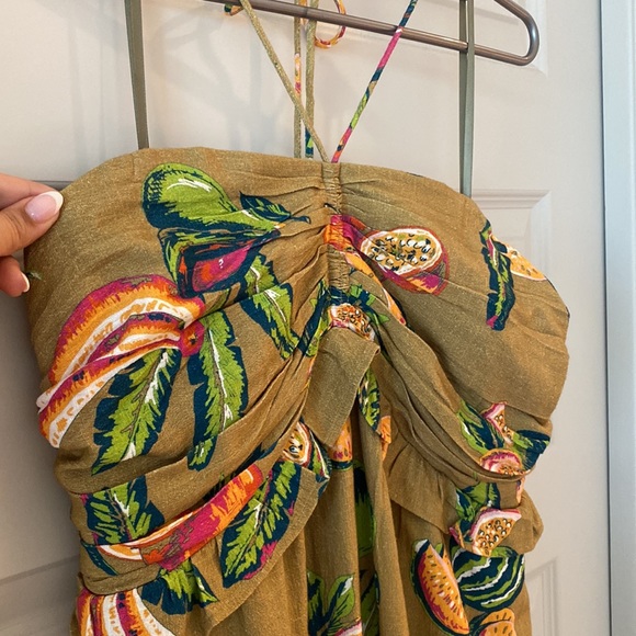 The Odells / Anthropologie Isla Jumpsuit Olive Fruit Print 1X - Picture 5 of 6